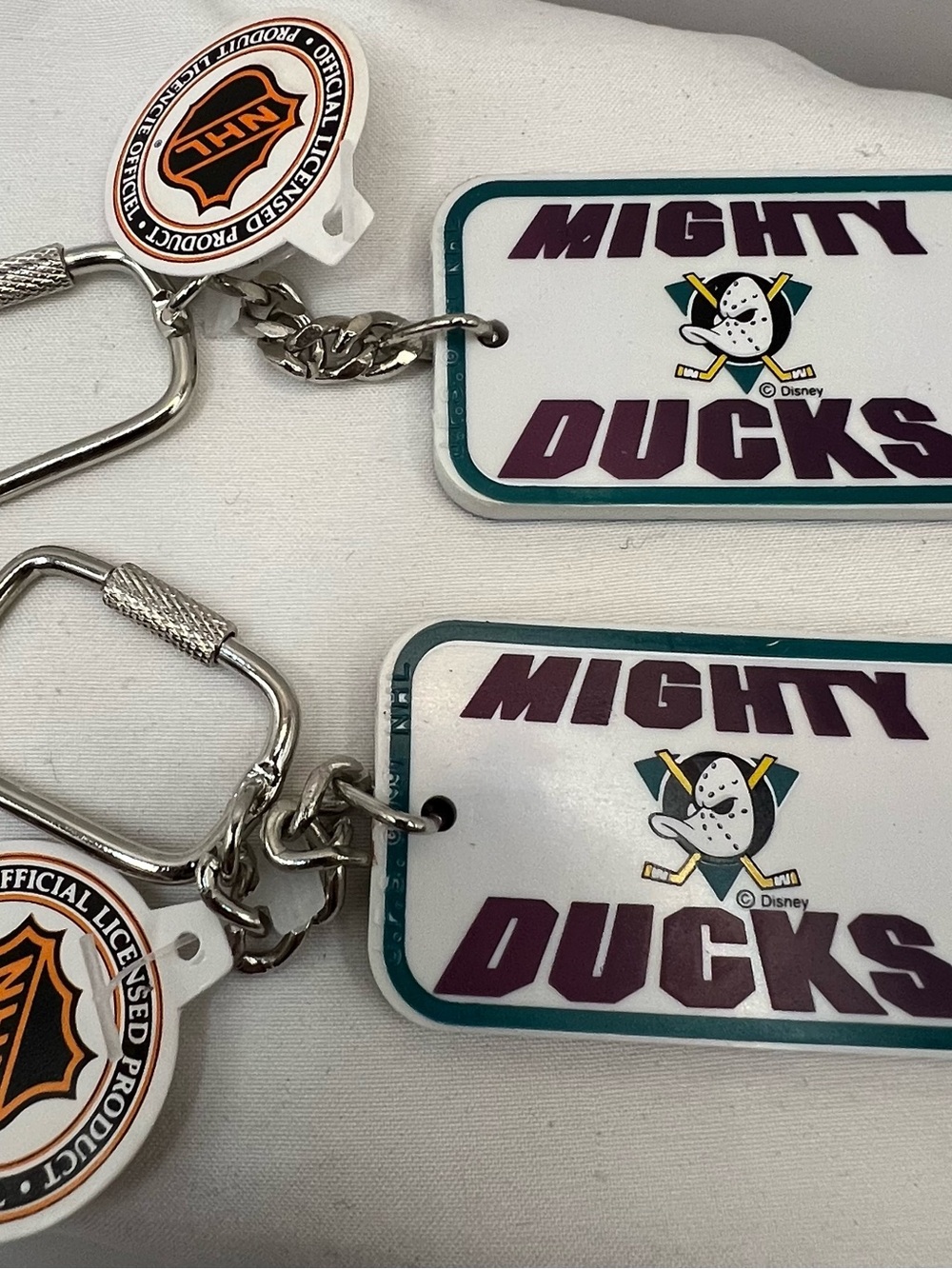 VINTAGE ANAHEIM MIGHTY DUCKS HOCKEY RINK KEYCHAIN- Lot Of 2